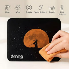 omne TECH Mousepad for Desk | Smooth Waterproof Surface, Anti-Slip Rubber Base, Durable & Comfortable Mouse Pad for Office, Laptop & Computer (Abstract Leaf Patten)
