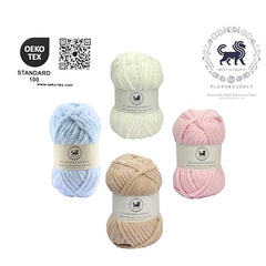 NESTNHAVEN , Plush & Cuddly Sets 2.0 , Chenille Yarn Supersoft Hand Knitting Wool Ball, set of 4 , 400 grams (1 Ball/100 Gram Each) Suitable for Craft, Babywear, Toys , Baby Blankets , 5 Bulky, Shades - NNHS 2.0 (Set 26 baby Pink , lilac , hot pink…