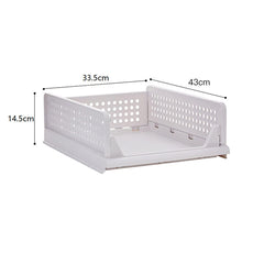 SYGA 2pcs Shelf Baskets Organizer Folding Wardrobe Household Layered Storage Rack Drawer-Type Stackable Large Storage Basket Plastic (White)