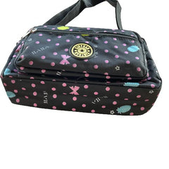 MOMISY Mobile Messenger Bag Ladies Nylon Shoulder Cross Body Long Strap Purse for Women Girls-Pink Polka