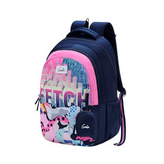 Genie Elsie School Backpack For Girls |19 In-36 Ltr with Laptop Sleeve, Rain Cover and Three Compartments with Padded Shoulders |Best for Books,Stationery,Lunch Box & Essentials - Lavendar,Multicolor