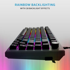 EvoFox Katana X2 TKL Gaming Mechanical Keyboards Wireless –Tri-Mode (BT/2.4G/Wired), Silent Red Switches, 1000Hz Polling Rate, Vivid and Dynamic Backlighting, 4000mAh Battery,Volume Knob (Black)