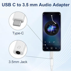 USB C to 3.5 mm Jack Adapter, USB C Headphone Adapter, Hi-Fi Audio Pack of 2