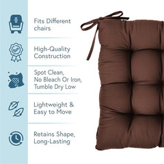 Kuber Industries Microfibre Quilted Chair Cushion/Pad | Chair Back Rest Pillow | Size 45 X 47 X 7 CM | Pack of 1 | Blue