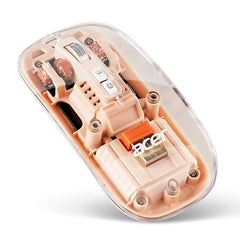 acer Clearview Transparent Wireless Mouse with Triple-Mode Connectivity, Silent Click Tech, Metal Scroll Wheel,1600 DPI Optical Sensor, USB-C Charging, Compatible Windows, MacOS, iOS, Android-Green