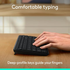 Logitech K250 Bluetooth Keyboard with Numpad, Easy Connectivity, Compact Wireless Keyboard Made with Recycled Plastic, Spill-Resistant, Comfortable Keys - Windows/MacOS - Graphite