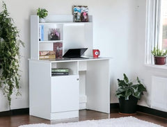 DeckUp Zeus Engineered Wood Study Table and Office Desk (Wotan Oak & White)