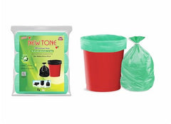 Newtone Garbage Bags | Medium 19 X 21 Inches | 90 Bags (30 Bags X 3 Rolls) | Dustbin/Trash bin | Pouch Packing | (Black)
