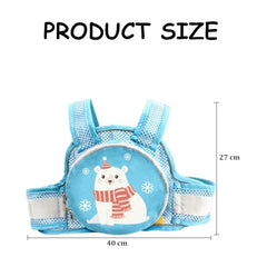 MOMISY Kids Safety Belt for Two Wheeler, Adjustable Bike Scooty Belt with Storage Bag, 2-9 Years (Blue)