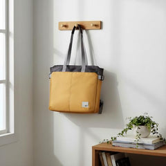 DailyObjects Recycled PET Dual Color Key Tote Bag For Women & Girls | Stylish Ladies Purse for Everyday Essentials | Fits any Laptop Upto 15.6 Inch | Padded Laptop Compartment - (Charcoal-Kelp)