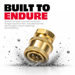JPT Heavy Duty Pressure Washer Coupler | 1/4-Inch Quick Connect Fitting | Solid Brass Build | Quick Coupler Female Socket