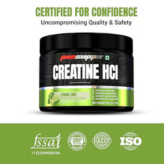 ProSupps Creatine HCL Powder - 90g | 60 Servings | Creatine Powder - Supports Energy, Strength & muscle recovery during workout | Creating Gym Supplements for Men & Women (Lemon Lime)