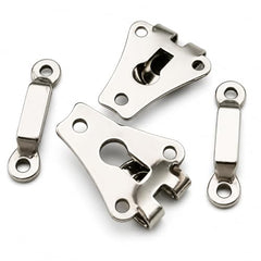 M Fabrics Stainless Steel Pant Trouser Hooks (Silver, 2-Part Sew-On, Set of 20) | Rust-Free Fasteners for Pants, Shorts, Dresses & Garments