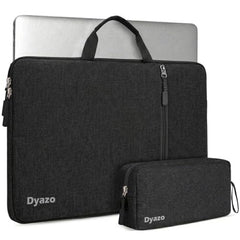 Dyazo 15.6 Inch Laptop Sleeve with Charger Pouch | Front Pocket with Handle Water Resistant Sleeve Case | Compatible for MacBook, HP, Dell, Acer, Asus, Microsoft, Samsung and Other Notebooks (Grey)