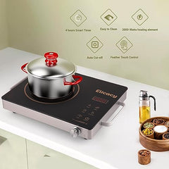 Premium 2000 W Touch Panel Infrared Induction Cooktop 1 Year Warranty (Use With All Utensils) - Radiant (Black)
