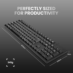 Salpido Wired USB Keyboard, 104 Keys, Ergonomic, for Office & Home Use