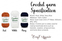 Craft Affair | Crochet Bloom Cotton Yarn 8ply (Each Color 2mm, 77Meter, 50Gram) 100% Pure Cotton | for Knitting Yarn | Craft & DIY Project: Grey, Pink, Off White