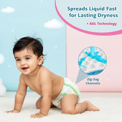 Amazon Brand - Supples Premium Baby Diaper Pants | 108 Baby Diapers | XL | 12-17 Kg | 12 Hrs Absorption | Cushiony Cotton Soft Fabric | Phthalates-Free | Triple Leak Guard | 54 Count, Pack of 2