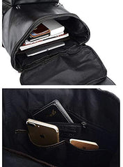 FUR JADEN Vegan Leather Anti Theft Design Casual Laptop Backpack with 15.6 Inch Laptop Pocket