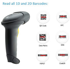 SYGA Wireless + Blutooth Dual Mode 2D Barcode Scanner