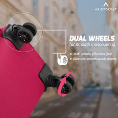 Aristocrat Duralite Set of 3 Soft Case (S+M+L) Trolley Bags, Red | 8-Wheels, Spacious, Zipper Expander, Front Pocket, Polyester Case, Combination Lock, Travel Luggage, 3-Year Global Warranty