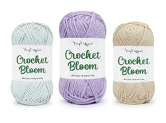 Craft Affair | Crochet Bloom Cotton Yarn 8ply (Each Color 2mm, 77Meter, 50Gram) 100% Pure Cotton | for Knitting Yarn | Craft & DIY Project: Grey, Pink, Off White