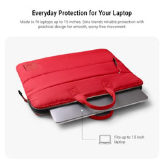 DailyObjects Stria Pro Laptop Bag with Handle| Recycled Durable Polyester | Compatible with Laptop/MacBook Air/Pro Upto 15 Inch| Water Resistant|Padded Compartment with Zip Closure -Black