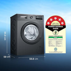 Bosch 7 kg 5 Star Front Load Fully-Automatic Washing Machine, Antibacterial Tech, AI ActiveWater, 15 Wash Programs, 53L Large Drum, SoftCare Paddle, Silver, WAJ24266IN (2026 Model)