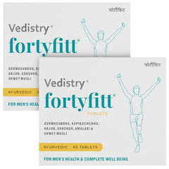 Vedistry Fortyfitt Tablets with Ashwagandha, Amalaki, Arjuna, Brahmi, Guduchi & Gokshur | Ayurvedic Support Boosts Energy, Stamina, and Immunity for Men Above 40 Years | Supports Hormonal Balance, Stress Relief, Heart Health & Metabolism – 60 Tabs…