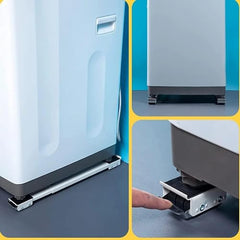 Heavy-Duty Adjustable Stand with Locking Casters for Fridge & Washer