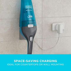 BLACK+DECKER WDC215WA-IN 7.2 V,10.8W Lithium-Ion Wet and Dry Cordless Dustbuster Handheld Vacuum Cleaner (Blue)-Charge Fully Before Using