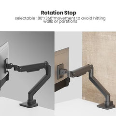 Jin Office White Monitor Stand Heavy Duty For 13"-49" Inch Monitor (Supports Upto 200*200mm VESA Screens |Strongest Gas Spring Arm with 20KG Wt. Cap| 1 Year Warranty | Tilt, Rotation, Swivel Features