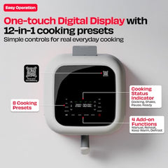 NUUK BRĪSK 6.5L 100% Toxin-Free Ceramic Air Fryer|ILAG® CeramicTech™|No Micro plastics, No PTFE, PFAS, PFOA|12 Cooking Presets|Digital Display|Shake Reminder|360° Even Cooking