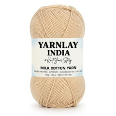 Yarnlay 3 Ply Soft Milk Cotton Yarn for Crochet Knitting, Amigurumi, Punch Needle .DIY Crafts, Summer Wear,Flowers Toys & Cushion Covers 100g (250m) (Shade 34: Grey)