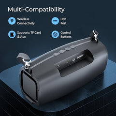 UBON Shahenshah SP-65, 20 watt Portable Bluetooth Speaker, 10 Hours Long Playtime, RGB Lights, Multiple Connectivity Wireless Party Speaker (Black)