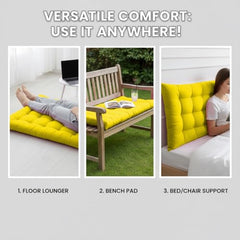 DADDY COOL Multipurpose Extra Long Rocking Chair Cushion for Outdoor and Indoor/Chair pad for Home & Office Chair Filling 18 x 50 Inch Pack of 1 Dark Green (Only Cushion)
