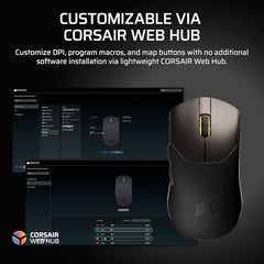 Corsair Sabre v2 PRO Ultralight FPS Wireless Gaming Mouse – 33,000 DPI, 36g Weight, 8,000Hz Hyper-Polling, Mechanical Switches, Up to 70-Hour Wireless Battery Life, Web Hub – White