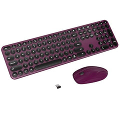 COVEVA Wireless Keyboard and Mouse Combo, 2.4GHz Wireless (Khaki)