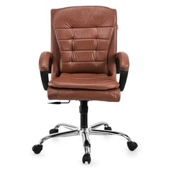 GOYALSON Mesh Back Revolving Chair for Office Home Swivel Desk Chair with Comfortable Seating & Wheels (1, Brown, Standard)