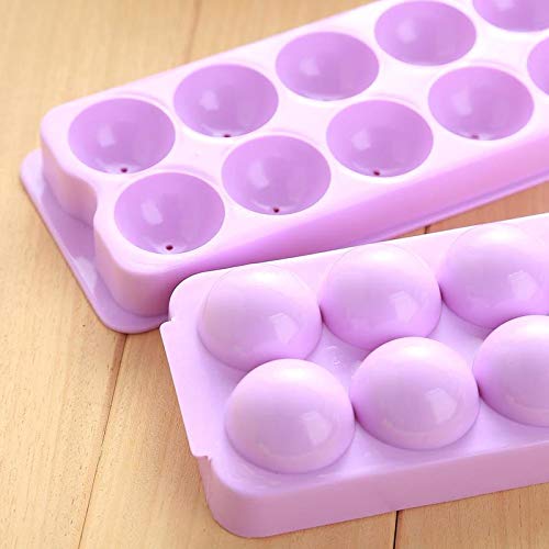 SYGA Ice Ball Tray Ice Cube Mold, Plastic Food-Grade Stackable Round Ice Ball Mould with Lid for Cocktail and Whiskey