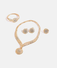 SYGA 4 Piece Jewelry Set Alloy Necklace,Earrings,Bracelet,Ring Set for Party Wedding Festive for Women & Girls Accessories