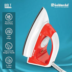 Goldmedal Glide 1100W Dry Iron | Non-stick Weilburger Premium
