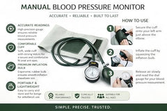 Dishan Manual Aneroid Doctor D Blood Pressure Monitor with Adult Cuff & H.das Double Stethoscope – Standard Adult Size BP Machine for Home, Doctor & Clinical Use