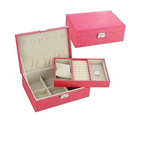 SYGA Princess Leather European Style Lock Jwellery Earrings Decorative Box_Red