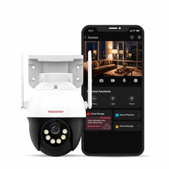 MANOMAY Protect Pro 3MP 4G SIM Security Camera [STQC Approved] 360° Outdoor Pan Tilt CCTV, Smart AI Human Auto Tracking, Color Night Vision, Two-Way Audio, IP66 Waterproof, Alexa, 256GB Memory Card