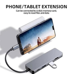 𝟏𝟓 𝐘𝐄𝐀𝐑𝐒 𝐖𝐀𝐑𝐑𝐀𝐍𝐓𝐘 New Version USB-C Hub, 5-in-1 Multiport Adapter with HDMI, USB 3.0 Ports, RJ45 Ethernet, Space Grey Aluminium Docking Station