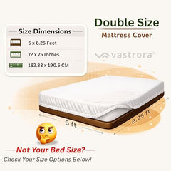 Vastrora 100% Waterproof Mattress Protector Queen Size 5x6 Ft | 60x72 in | Pee & Urine Proof Mattress Cover | Elastic All-Around | Terry Cotton Fitted Bed Cover | Noiseless, Breathable Bed Protector