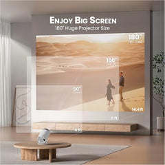 E GATE Atom 3X Projector 4k Ultra HD, Automatic Keystone & Precise Focus, 1080p Native | Rotatable Design | Android 14, Netflix Prime 11,000 Lumens, HDMI-ARC WiFi-6 BT, for Home use Egate