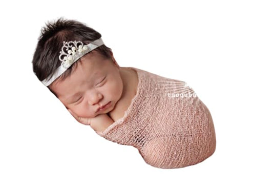 MOMISY Baby Photography Photoshoot Blanket, Newborn Photo Props Swaddle Wrap, Breathable Pack of 1 (Peach, Baby)