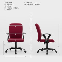 Green Soul Seoul X Office Chair, Mid Back Fabric Ergonomic Home Office Desk Chair with Comfortable & Spacious Seat, Rocking-tilt Mechanism & Heavy Duty Metal Base (Black)